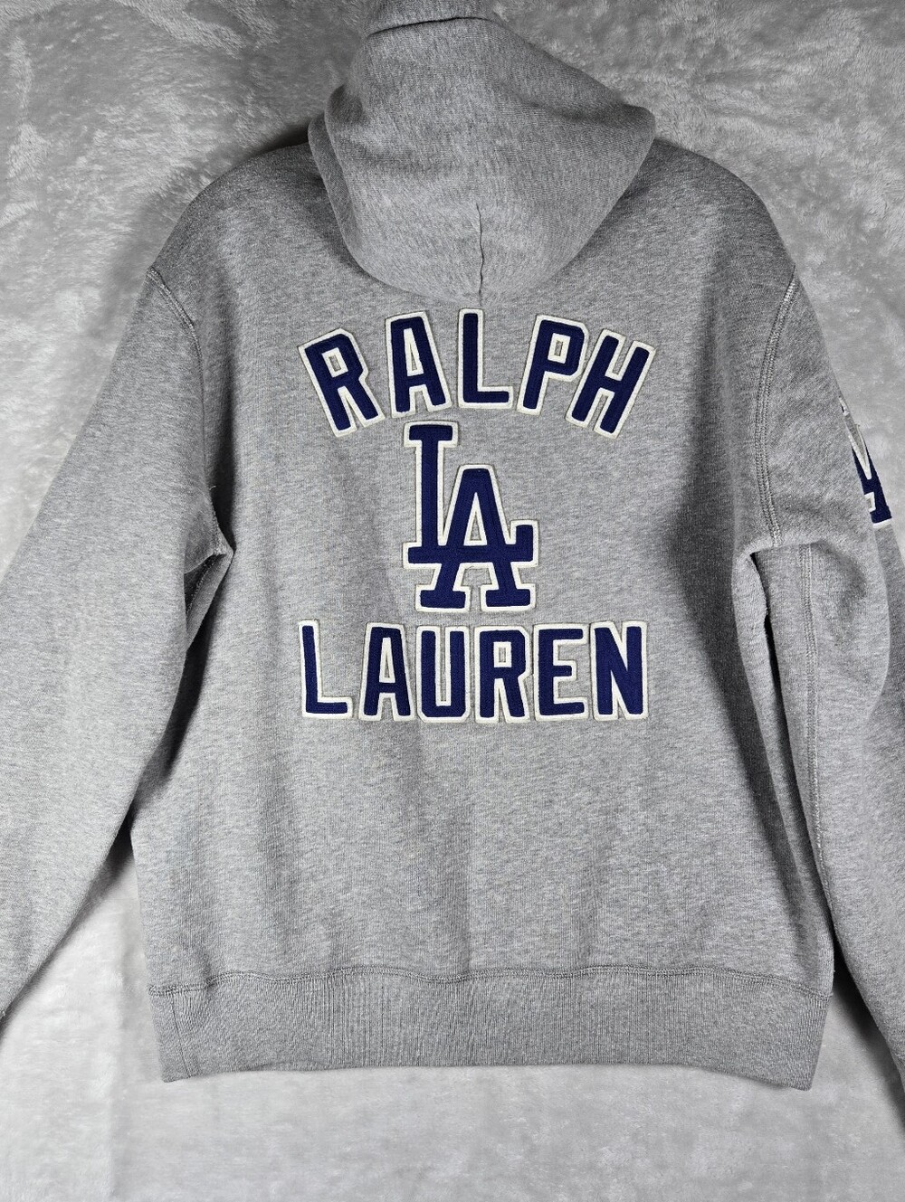 Polo Ralph Lauren Los Angeles Dodgers Fleece Hoodie Men Size Medium Heather Gray
